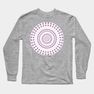 Geometric Purple/White Spiral Long Sleeve T-Shirt